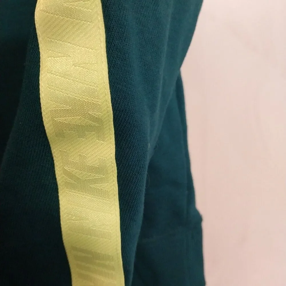Nike Boys Hoodie Size 4 Teal Pullover Reflective Sleeve Stripe Spellout Swoosh